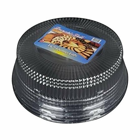 DURABLE PACKAGING DPK 16 in. Plastic Round Tray Lid for Aluminum Cater Tray, Clear 16DL